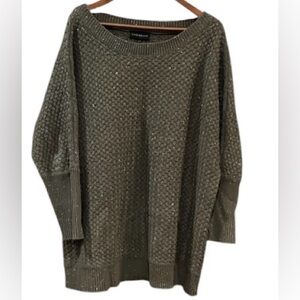 Lane Bryant Off-the-Shoulder or wide neck green speckled  Sweater Size 22/24